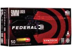 Federal Syntech PCC Ammunition 9mm Luger 130 Grain Total Synthetic Jacket 1000 round