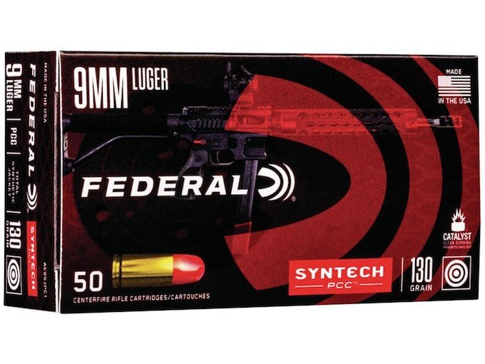 Federal Syntech PCC Ammunition 9mm Luger 130 Grain Total Synthetic Jacket 1000 round