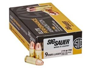 Sig Sauer Elite Performance Ammunition 9mm Luger 115 Grain Full Metal Jacket 1000 round