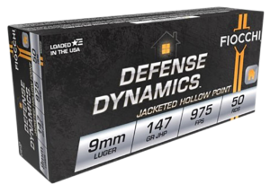 Fiocchi Shooting Dynamics Ammunition 9mm Luger 124 Grain Jacketed Hollow Point 1000 round