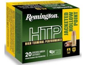 Remington High Terminal Performance (HTP) Ammunition 9mm Luger +P 115 Grain Jacketed Hollow Point 500 round
