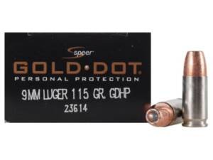 Speer Gold Dot Ammunition 9mm Luger 115 Grain Jacketed Hollow Point 500 round