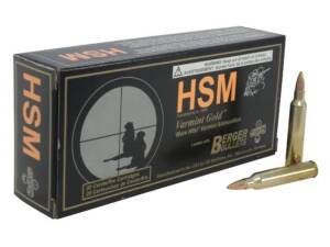 HSM Varmint Gold 204 Ruger Ammo 40 Grain Berger Varmint Jacketed Hollow Point Box of 500