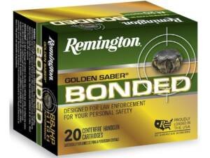 Remington Golden Saber Bonded Ammunition 9mm Luger +P 124 Grain Jacketed Hollow Point 500 round