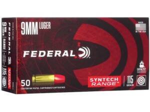 Federal Syntech Range Ammunition 9mm Luger 115 Grain Total Synthetic Jacket 1000 rounds