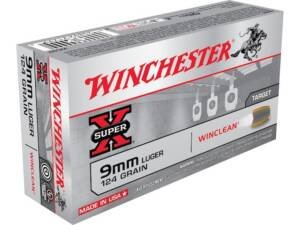 Winchester WinClean Ammunition 9mm Luger 124 Grain Brass Enclosed Base 1000 round