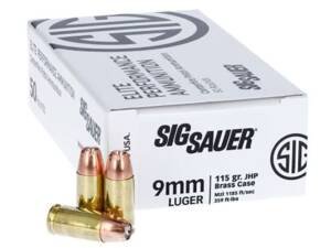 Sig Sauer Elite Performance Ammunition 9mm Luger 115 Grain Jacketed Hollow Point 1000 round