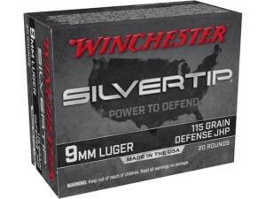 Winchester Silvertip Defense Ammunition 9mm Luger 115 Grain Jacketed Hollow Point 500 round