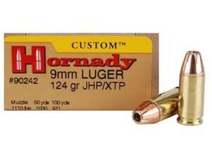 Hornady Custom Ammunition 9mm Luger 124 Grain XTP Jacketed Hollow Point 500 round