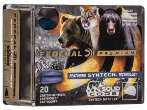 Federal Syntech Solid Core Ammunition 9mm Luger +P 147 Grain Total Synthetic Jacket Hard Cast Flat Nose 500 round
