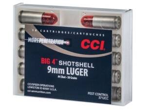 CCI Big 4 Shotshell Ammunition 9mm Luger 50 Grains #4 Shot 500  round