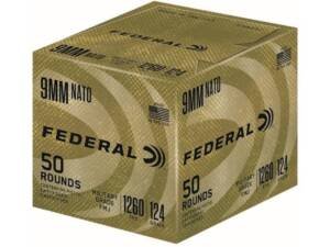 Federal Military Grade NATO Ammunition 9mm Luger 124 Grain Full Metal Jacket