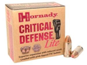 Hornady Critical Defense Lite Ammunition 9mm Luger 100 Grain FTX 500 round