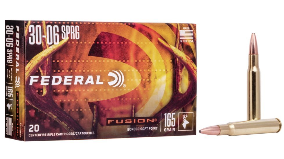 Federal Premium FUSION .30-06 Springfield 165 grain Fusion Soft Point Centerfire Rifle Ammunition F3006FS2 Caliber: .30-06 Springfield, Number of Rounds: 500
