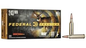 Federal Premium VITAL-SHOK .243 Winchester 100 grain Nosler Partition Centerfire Rifle Ammunition P243E Caliber: .243 Winchester, Number of Rounds: 500