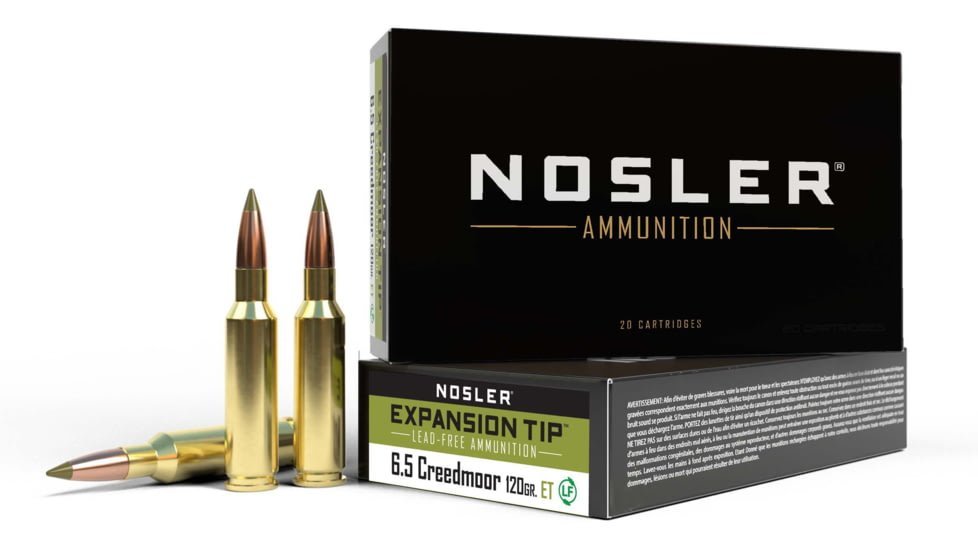 Nosler 6.5mm Creedmoor 120 Grain E-Tip Brass Cased Centerfire Rifle Ammunition