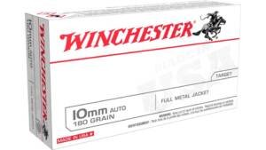 Winchester USA WHITE BOX 10mm Auto 180 grain Full Metal Jacket Centerfire Pistol Ammunition 500 RDS